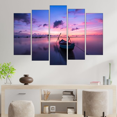 Изгрев над езерото - картина пано за стена - 3