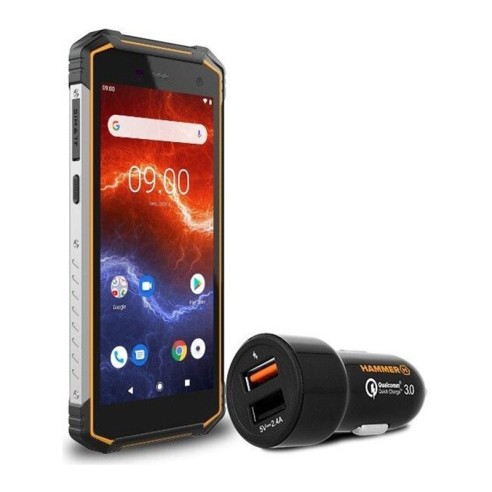 Смартфон 5.5" оранжев HAMMER Energy 2 myPhone + 12V зарядно за кола - 1