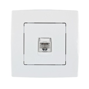 Телефонен контакт бял металик City ELMARK - 1