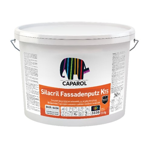 Мазилка Silacril Fassadenputz K15 25 кг CAPAROL/900809 - 1