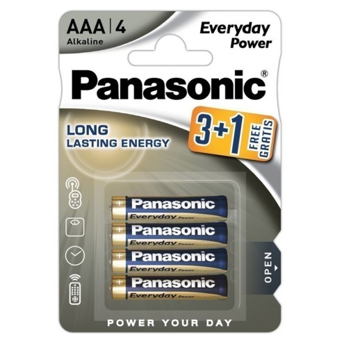 Алкални батерии PANASONIC AAA LR03 1.5V - 4 бр. - 1