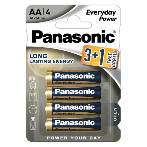 Алкални батерии PANASONIC LR06 AA 1.5V - 4 бр. - 1