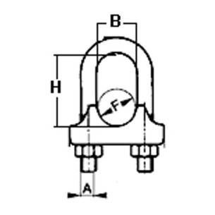 Скоба жабка за стоманено въже Ø8 мм - 1 2