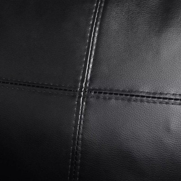 Триместен L-образен диван, изкуствена кожа, черен - 7