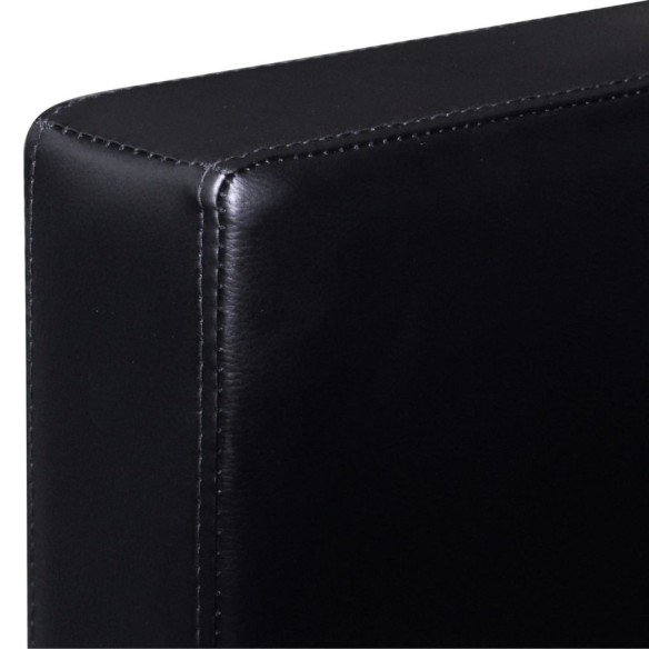 Триместен L-образен диван, изкуствена кожа, черен - 6