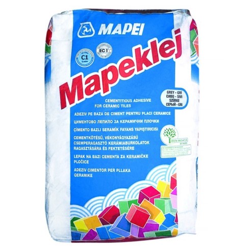 Лепило за плочки 25 кг сиво Mapeklej MAPEI