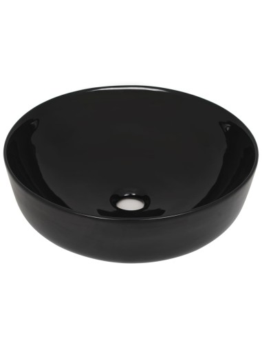 Керамична мивка кръгла черна 41,5x13,5 см - 1