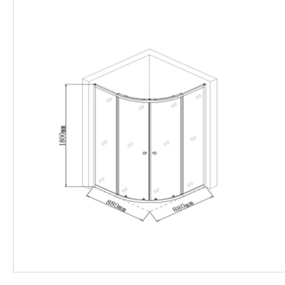 Душ кабина 90x90см, овална, матирано стъкло FORMA VITA - 2