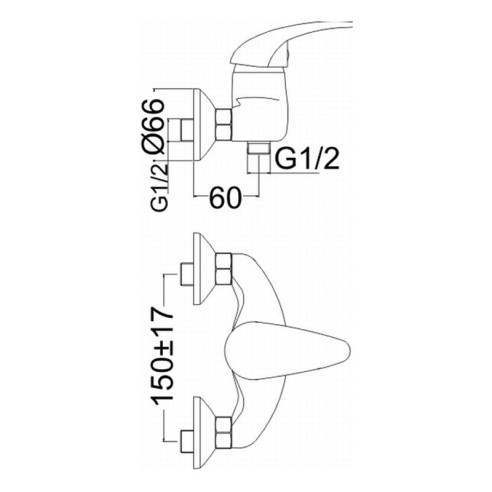 Смесител за душ ф40мм стенен Napoli FORMA VITA - 2