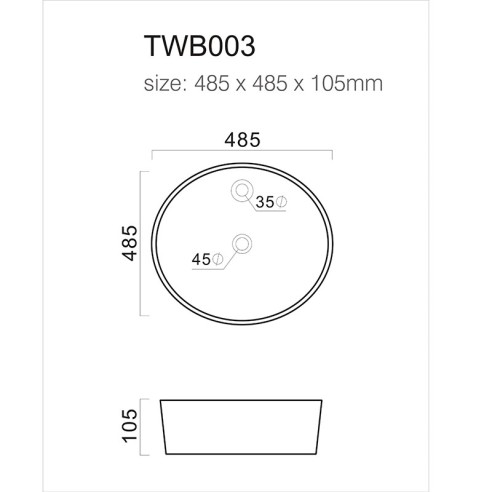 Мивка за плот Ø48,5x10.5 см TWB003 FORMA VITA - 2