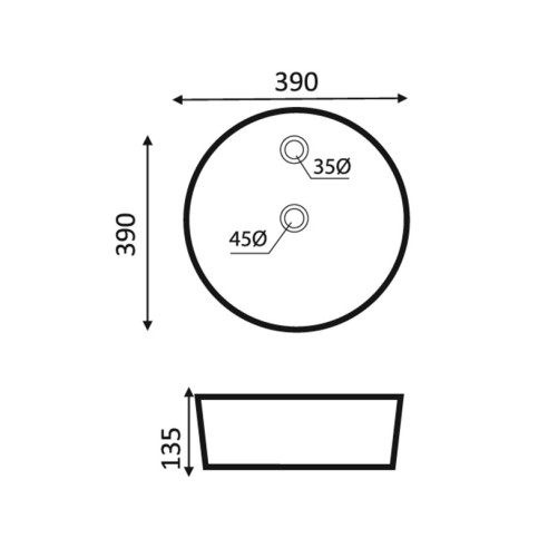 Мивка за плот Ø39x13.5 см TWB039 FORMA VITA - 1