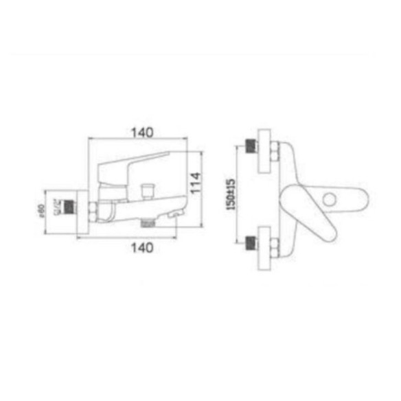 Смесител за вана/душ стенен Mirella FORMA VITA - 2