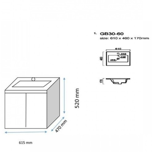 Шкаф за баня Рим, с мивка, дървесни врати FORMA VITA - 2
