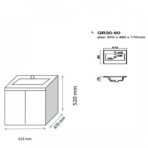 Шкаф за баня Рим, с мивка, бял FORMA VITA - 2