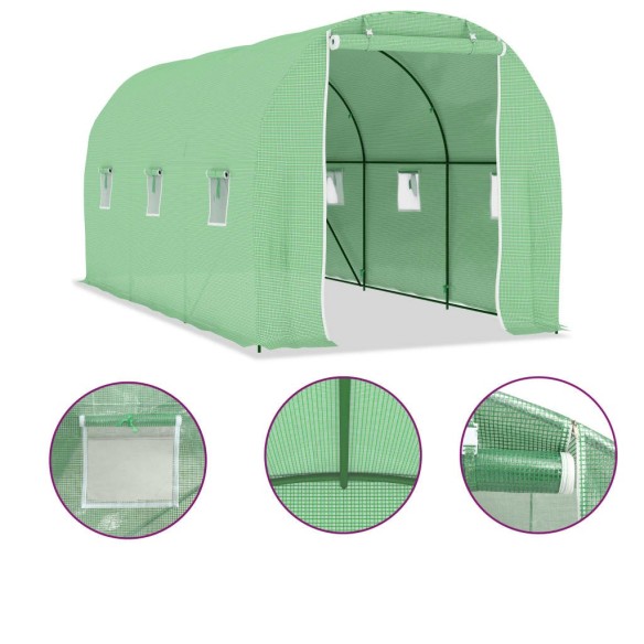 Оранжерия с 6 прозореца и врата, 9 м², 4,5x2x2 м - 5
