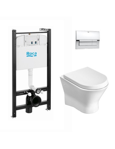 Структура за вграждане + окачена тоалетна чиния Nexo + двоен бутон ROCA