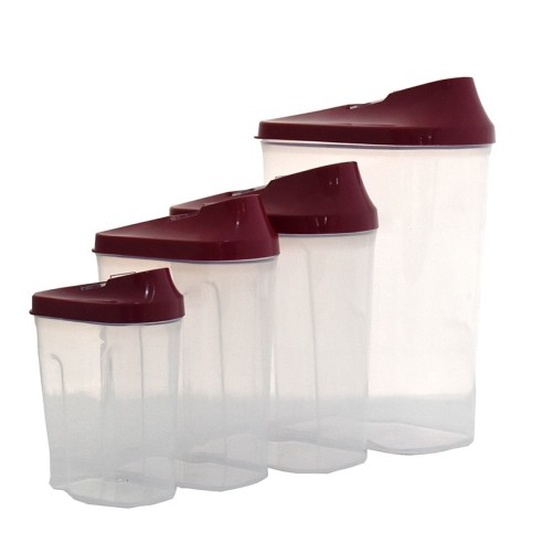 Комплект контейнери с плъзгаща капачка- 4бр. бордо - 3