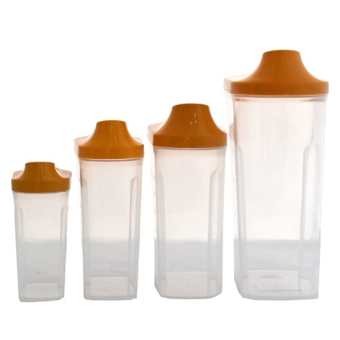 Комплект контейнери с плъзгаща капачка- 4бр. оранжев - 2