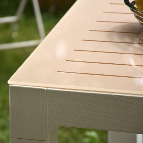 Градинска маса със стъкло Novussi 90х90 см