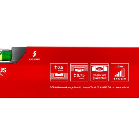 Нивелир алуминиев 2000 мм, 0.75 мм/м sola big x 3 200 - 4