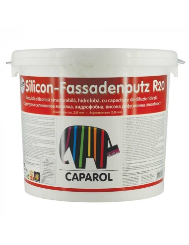 Мазилка silicon-fassadenputz r20 база 25 кг caparol - 1