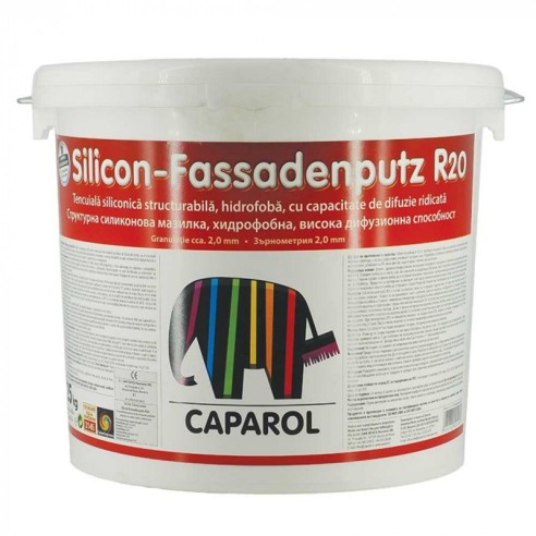 Мазилка silicon-fassadenputz r20 база 25 кг caparol - 1