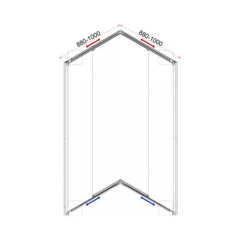 Душ кабина 88х100х190 - 2