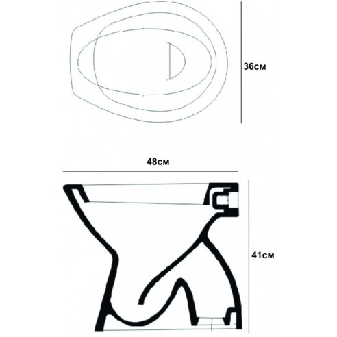 Tоалетна чиния с долно оттичане ICC 4836 S INTER CERAMIC