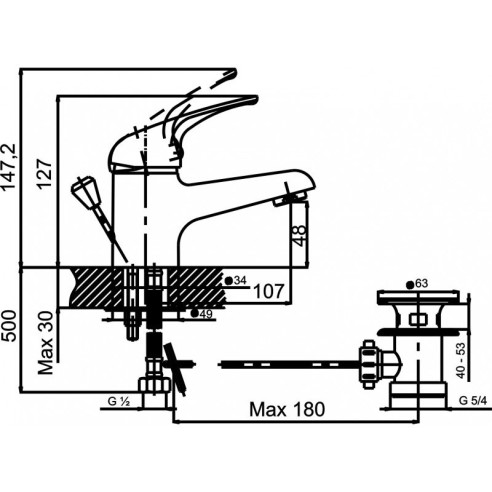 Смесител за умивалник "ХИЛДА " ICF 1547265 - 3