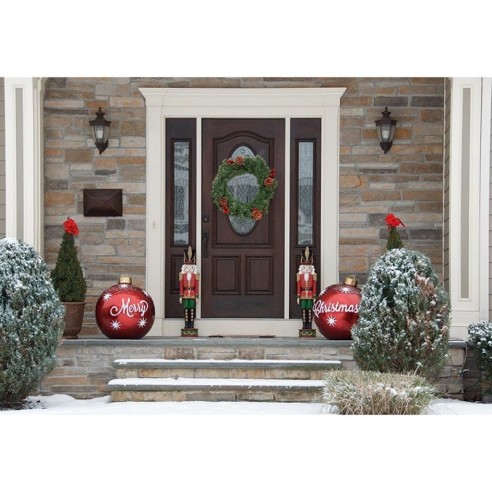 Коледен венец за врата с шишарки 36 см - 3