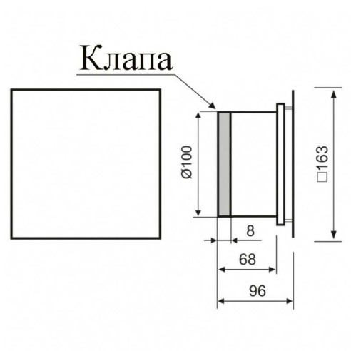 Вентилатор за баня ММ-P 100 с клапа 06, квадрат, черен, стъклен - 3