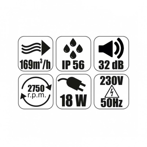 Вентилатор за баня ММ-P 100/169, квадрат с клапа 06, фолио злато - 3