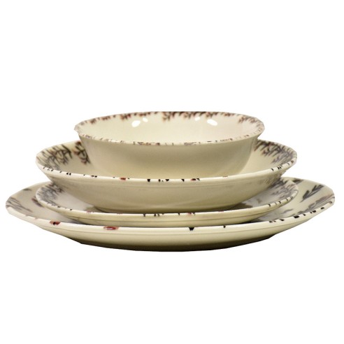 Порцеланов сервиз за хранене "Клонки и цветя"- 24 части - 3