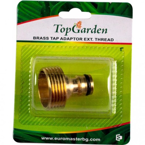 Адаптер 1" за кран, външна резба, месингов, Top Garden - 2