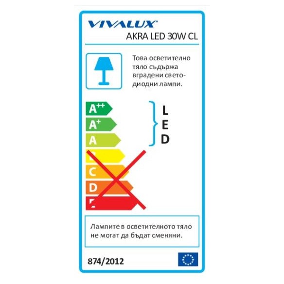 LED плафониера AKRA LED - 30W - 1314LM - 4000K - 2