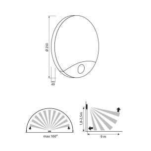 LED аплик със сензор за движение LIMA LED 10W SR16-W - 1 2
