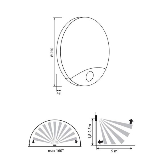 LED аплик със сензор за движение LIMA LED 10W SR16-W - 2