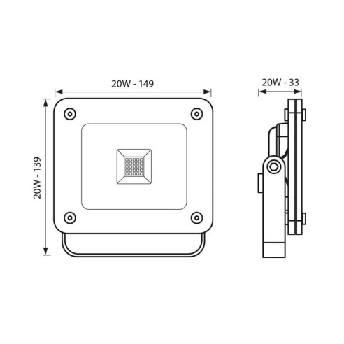 LED прожектор Z-PAD LED 20W/GR CL 4000K - 2