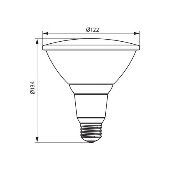 Рефлекторна LED лампа SILVER LED- PAR38- IP65- 15W- 1250LM- E27- 4000K - 2