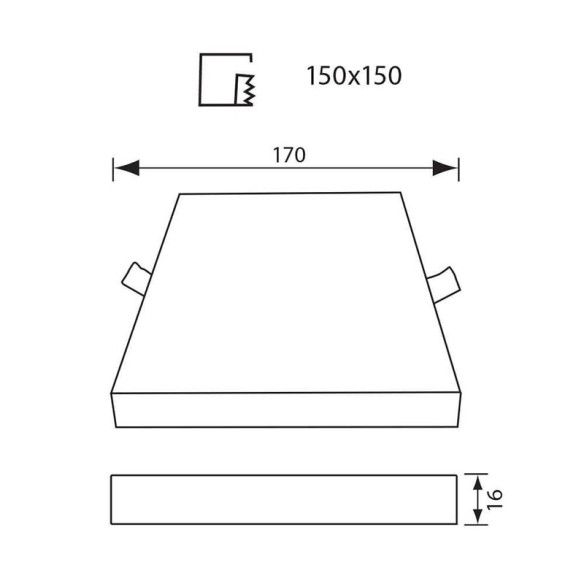 LED панел QUADRA LED- 24W- 2400LM- БЯЛ- 4000K - 2