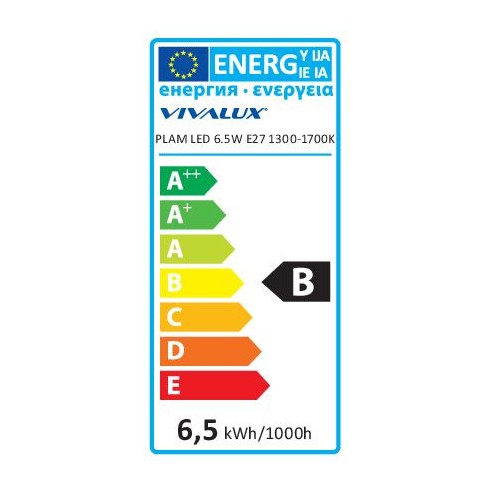 LED лампа PLAM LED- 6.5W- 130LM- E27- 1300-1700K - 3