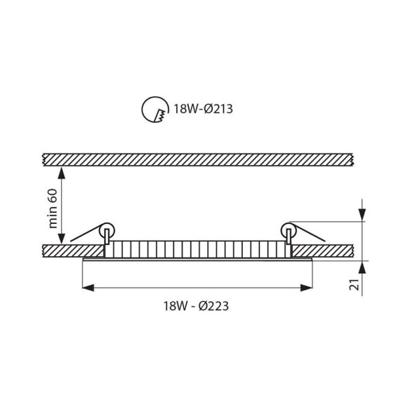 LED панел ESTE LED- 18W- 1150LM- бял- 4000К - 2