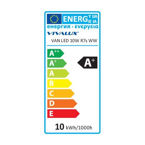 LED лампа VAN LED- 10W- 700LM- R7S- 3000K - 3