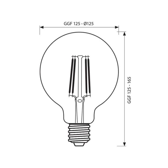 LED филамент лампа FLICK VINTAGE LED- GFV125- 6W- 590LM- E27 - 2700K - 2