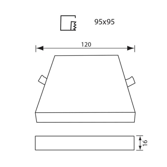 LED панел QUADRA LED - 18W - 1800LM - БЯЛ - 4000K - 2