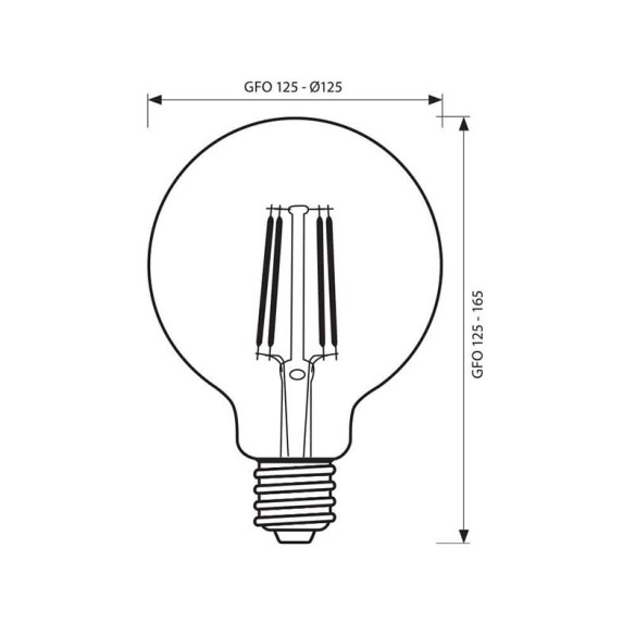 LED филамент лампа FLICK OPAL LED- GFO125- 10.6W- 1300LM- E27- 4000K - 2