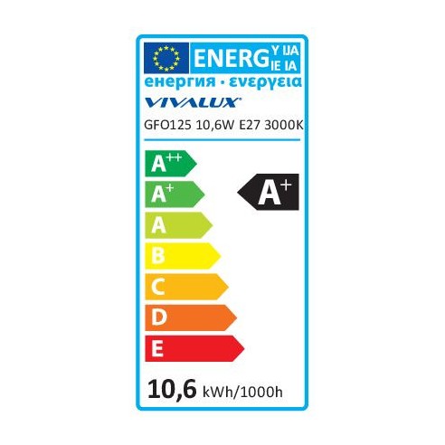 LED филамент лампа FLICK OPAL LED- GFO125- 10.6W- 1300LM- E27- 4000K - 3