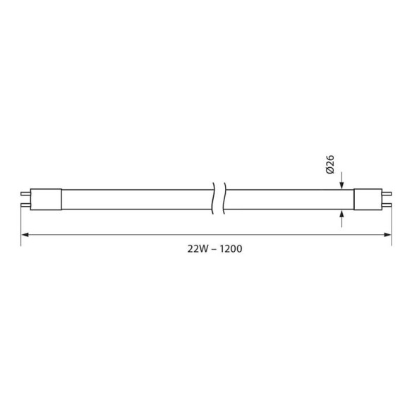 LED тръба ROYAL LED- 22W- 2000LM- T8- 1200MM- G13 - 6400K - 2