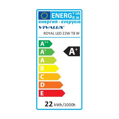 LED тръба ROYAL LED- 22W- 2000LM- T8- 1200MM- G13 - 6400K - 3