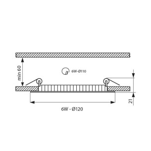 LED панел ESTE LED- 6W- 400LM- бял - 4000K - 1 2